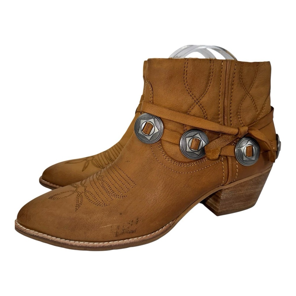 Dolce Vita SKYE Brown Western Cowgirl Harness Conch Ankle Boots Fits Sz 8 - Picture 2 of 16